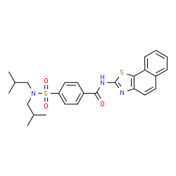 ChemSpider 2D Image | 4-(Diisobutylsulfamoyl)-N-(naphtho[2,1-d][1,3]thiazol-2-yl)benzamide | C26H29N3O3S2