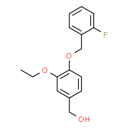 ChemSpider 2D Image | {3-Ethoxy-4-[(2-fluorobenzyl)oxy]phenyl}methanol | C16H17FO3