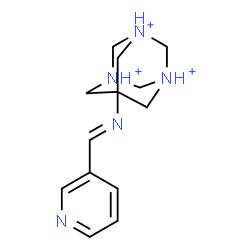 ChemSpider 2D Image | 7-[(E)-(3-Pyridinylmethylene)amino]-1,3,5-triazoniatricyclo[3.3.1.1~3,7~]decane | C13H20N5