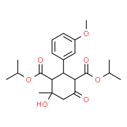 ChemSpider 2D Image | Diisopropyl 4-hydroxy-2-(3-methoxyphenyl)-4-methyl-6-oxo-1,3-cyclohexanedicarboxylate | C22H30O7