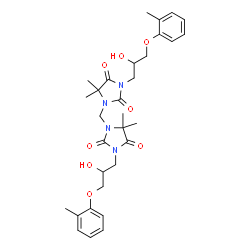ChemSpider 2D Image | 1,1'-Methylenebis{3-[2-hydroxy-3-(2-methylphenoxy)propyl]-5,5-dimethyl-2,4-imidazolidinedione} | C31H40N4O8