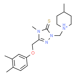 ChemSpider 2D Image | 1-({3-[(3,4-Dimethylphenoxy)methyl]-4-methyl-5-thioxo-4,5-dihydro-1H-1,2,4-triazol-1-yl}methyl)-4-methylpiperidinium | C19H29N4OS