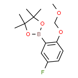ChemSpider 2D Image | 2-[5-Fluoro-2-(methoxymethoxy)phenyl]-4,4,5,5-tetramethyl-1,3,2-dioxaborolane | C14H20BFO4