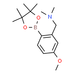 ChemSpider 2D Image | 1-[5-Methoxy-2-(4,4,5,5-tetramethyl-1,3,2-dioxaborolan-2-yl)phenyl]-N,N-dimethylmethanamine | C16H26BNO3