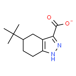 ChemSpider 2D Image | 5-(2-Methyl-2-propanyl)-4,5,6,7-tetrahydro-1H-indazole-3-carboxylate | C12H17N2O2