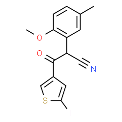 ChemSpider 2D Image | 3-(5-Iodo-3-thienyl)-2-(2-methoxy-5-methylphenyl)-3-oxopropanenitrile | C15H12INO2S