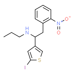 ChemSpider 2D Image | N-[1-(5-Iodo-3-thienyl)-2-(2-nitrophenyl)ethyl]-1-propanamine | C15H17IN2O2S