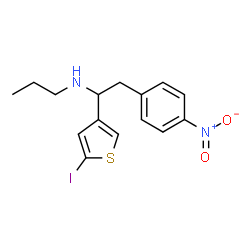 ChemSpider 2D Image | N-[1-(5-Iodo-3-thienyl)-2-(4-nitrophenyl)ethyl]-1-propanamine | C15H17IN2O2S