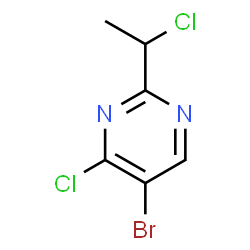 ChemSpider 2D Image | 5-Bromo-4-chloro-2-(1-chloroethyl)pyrimidine | C6H5BrCl2N2