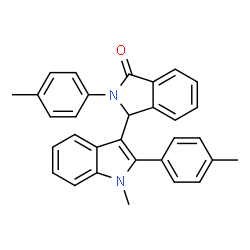 ChemSpider 2D Image | 3-[1-Methyl-2-(4-methylphenyl)-1H-indol-3-yl]-2-(4-methylphenyl)-1-isoindolinone | C31H26N2O