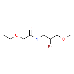ChemSpider 2D Image | N-(2-Bromo-3-methoxypropyl)-2-ethoxy-N-methylacetamide | C9H18BrNO3