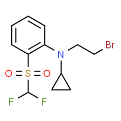 ChemSpider 2D Image | N-(2-Bromoethyl)-N-cyclopropyl-2-[(difluoromethyl)sulfonyl]aniline | C12H14BrF2NO2S