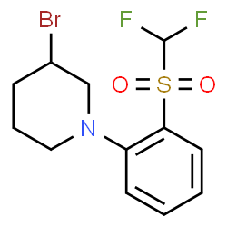 ChemSpider 2D Image | 3-Bromo-1-{2-[(difluoromethyl)sulfonyl]phenyl}piperidine | C12H14BrF2NO2S