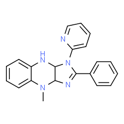 ChemSpider 2D Image | 4-Methyl-2-phenyl-1-(2-pyridinyl)-3a,4,9,9a-tetrahydro-1H-imidazo[4,5-b]quinoxaline | C21H19N5