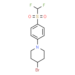 ChemSpider 2D Image | 4-Bromo-1-{4-[(difluoromethyl)sulfonyl]phenyl}piperidine | C12H14BrF2NO2S
