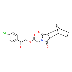 ChemSpider 2D Image | 2-(4-Chlorophenyl)-2-oxoethyl 2-(3,5-dioxo-4-azatricyclo[5.2.1.0~2,6~]dec-4-yl)propanoate | C20H20ClNO5