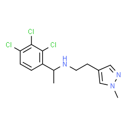 ChemSpider 2D Image | N-[2-(1-Methyl-1H-pyrazol-4-yl)ethyl]-1-(2,3,4-trichlorophenyl)ethanamine | C14H16Cl3N3
