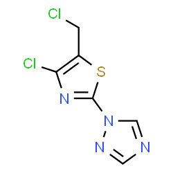 ChemSpider 2D Image | 1-[4-Chloro-5-(chloromethyl)-1,3-thiazol-2-yl]-1H-1,2,4-triazole | C6H4Cl2N4S