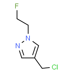 ChemSpider 2D Image | 4-(Chloromethyl)-1-(2-fluoroethyl)-1H-pyrazole | C6H8ClFN2