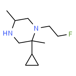 ChemSpider 2D Image | 2-Cyclopropyl-1-(2-fluoroethyl)-2,5-dimethylpiperazine | C11H21FN2
