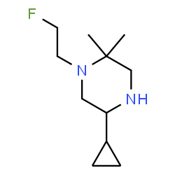 ChemSpider 2D Image | 5-Cyclopropyl-1-(2-fluoroethyl)-2,2-dimethylpiperazine | C11H21FN2