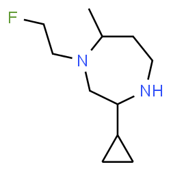 ChemSpider 2D Image | 3-Cyclopropyl-1-(2-fluoroethyl)-7-methyl-1,4-diazepane | C11H21FN2
