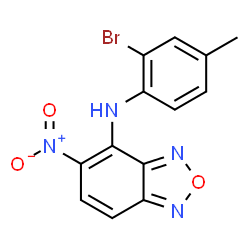 ChemSpider 2D Image | N-(2-Bromo-4-methylphenyl)-5-nitro-2,1,3-benzoxadiazol-4-amine | C13H9BrN4O3