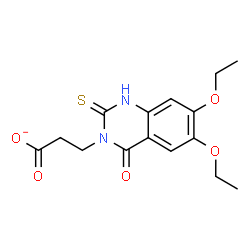 ChemSpider 2D Image | 3-(6,7-Diethoxy-4-oxo-2-thioxo-1,4-dihydro-3(2H)-quinazolinyl)propanoate | C15H17N2O5S