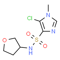 ChemSpider 2D Image | 5-Chloro-1-methyl-N-(tetrahydro-3-furanyl)-1H-imidazole-4-sulfonamide | C8H12ClN3O3S
