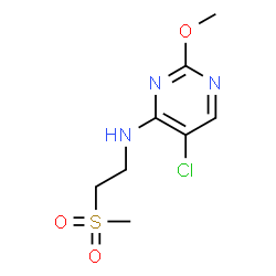 ChemSpider 2D Image | 5-Chloro-2-methoxy-N-[2-(methylsulfonyl)ethyl]-4-pyrimidinamine | C8H12ClN3O3S