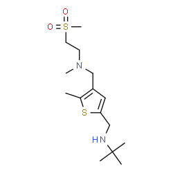 ChemSpider 2D Image | 2-Methyl-N-{[5-methyl-4-({methyl[2-(methylsulfonyl)ethyl]amino}methyl)-2-thienyl]methyl}-2-propanamine | C15H28N2O2S2