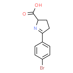 ChemSpider 2D Image | 5-(4-Bromophenyl)-3,4-dihydro-2H-pyrrole-2-carboxylic acid | C11H10BrNO2