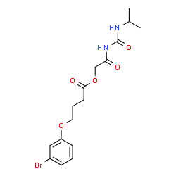 ChemSpider 2D Image | 2-[(Isopropylcarbamoyl)amino]-2-oxoethyl 4-(3-bromophenoxy)butanoate | C16H21BrN2O5