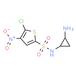 ChemSpider 2D Image | N-(2-Aminocyclopropyl)-5-chloro-4-nitro-2-thiophenesulfonamide | C7H8ClN3O4S2
