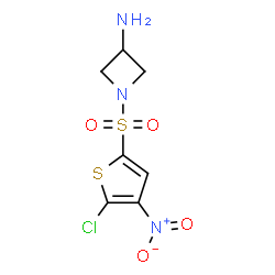 ChemSpider 2D Image | 1-[(5-Chloro-4-nitro-2-thienyl)sulfonyl]-3-azetidinamine | C7H8ClN3O4S2