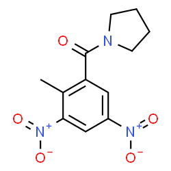 ChemSpider 2D Image | (2-Methyl-3,5-dinitrophenyl)(1-pyrrolidinyl)methanone | C12H13N3O5