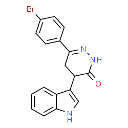 ChemSpider 2D Image | 6-(4-Bromophenyl)-4-(1H-indol-3-yl)-4,5-dihydro-3(2H)-pyridazinone | C18H14BrN3O
