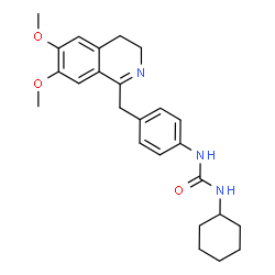 ChemSpider 2D Image | 1-Cyclohexyl-3-{4-[(6,7-dimethoxy-3,4-dihydro-1-isoquinolinyl)methyl]phenyl}urea | C25H31N3O3