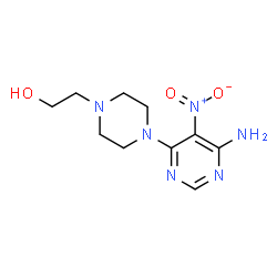 ChemSpider 2D Image | 2-[4-(6-Amino-5-nitro-4-pyrimidinyl)-1-piperazinyl]ethanol | C10H16N6O3