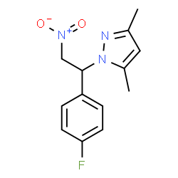 ChemSpider 2D Image | 1-[1-(4-Fluorophenyl)-2-nitroethyl]-3,5-dimethyl-1H-pyrazole | C13H14FN3O2