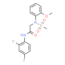 ChemSpider 2D Image | N-(2,4-Difluorophenyl)-N~2~-(2-methoxyphenyl)-N~2~-(methylsulfonyl)glycinamide | C16H16F2N2O4S