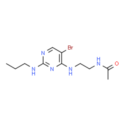 ChemSpider 2D Image | N-(2-{[5-Bromo-2-(propylamino)-4-pyrimidinyl]amino}ethyl)acetamide | C11H18BrN5O