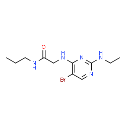 ChemSpider 2D Image | N~2~-[5-Bromo-2-(ethylamino)-4-pyrimidinyl]-N-propylglycinamide | C11H18BrN5O