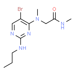 ChemSpider 2D Image | N~2~-[5-Bromo-2-(propylamino)-4-pyrimidinyl]-N,N~2~-dimethylglycinamide | C11H18BrN5O
