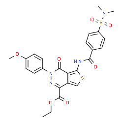 ChemSpider 2D Image | Ethyl 5-{[4-(dimethylsulfamoyl)benzoyl]amino}-3-(4-methoxyphenyl)-4-oxo-3,4-dihydrothieno[3,4-d]pyridazine-1-carboxylate | C25H24N4O7S2