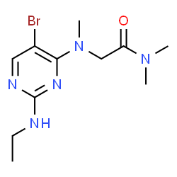 ChemSpider 2D Image | N~2~-[5-Bromo-2-(ethylamino)-4-pyrimidinyl]-N,N,N~2~-trimethylglycinamide | C11H18BrN5O