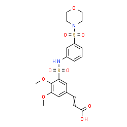 ChemSpider 2D Image | 3-(3,4-Dimethoxy-5-{[3-(4-morpholinylsulfonyl)phenyl]sulfamoyl}phenyl)acrylic acid | C21H24N2O9S2