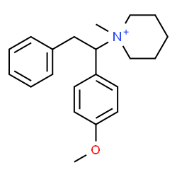 ChemSpider 2D Image | 1-[1-(4-Methoxyphenyl)-2-phenylethyl]-1-methylpiperidinium | C21H28NO