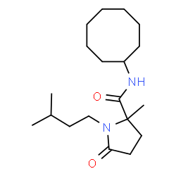 ChemSpider 2D Image | N-Cyclooctyl-2-methyl-1-(3-methylbutyl)-5-oxoprolinamide | C19H34N2O2