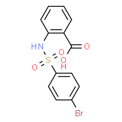 ChemSpider 2D Image | 2-[[(4-Bromophenyl)sulfonyl]amino]benzoic acid | C13H10BrNO4S